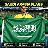 Bendera Arab Saudi 3x5 FT 90x150cm Cetak Digital Poliester 100D Tahan Cuaca Lubang Kuningan Jahitan Ganda untuk Hari Nasional