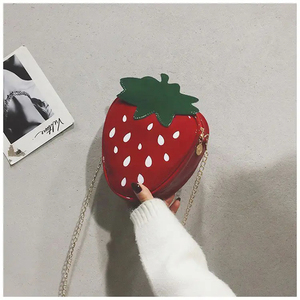Mini bolsos bonitos para mujer, monederos femeninos de fresa personalizados, forma de bolso informal con cierre abierto y forro de poliéster - Product Image 6