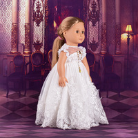 Échantillon gratuit Robe de mariée pour poupée de 18 pouces Ensemble de vêtements pour poupée de haute qualité Matériel en polyester Marque Black Horse