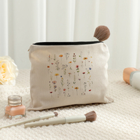 Pochette de maquillage imprimée de fleurs sauvages, décorations pour la fête nuptiale, cadeaux de mariage et de fiançailles, enterrement de vie de jeune fille