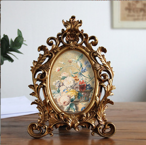 Cổ điển chạm khắc hình bầu dục khung ảnh phong cách Châu Âu tinh tế khung ảnh hiển thị đứng ánh sáng sang trọng làm bằng tay cổ điển khung ảnh D - Product Image 2