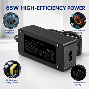 Alimentation électrique de bureau AC/DC 12V 65W d'origine avec certification UL FCC GS ETL CE UKCA SAA BIS Protection de sécurité certifiée OEM ODM - Product Image 3