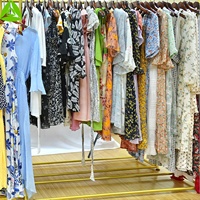 Robes d'Occasion pour Femmes, Stock Imprimé, Balles de Robes Longues Manches Longues en Soie Florale Décontractée d'Été pour Femmes Adultes, Lot de 45 KG