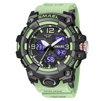 Jam Tangan Sport SMAEL 8008 Pria Berkualitas Tinggi Jam Tangan Sport Dual Time Digital untuk Pria Outdoor Tahan Air