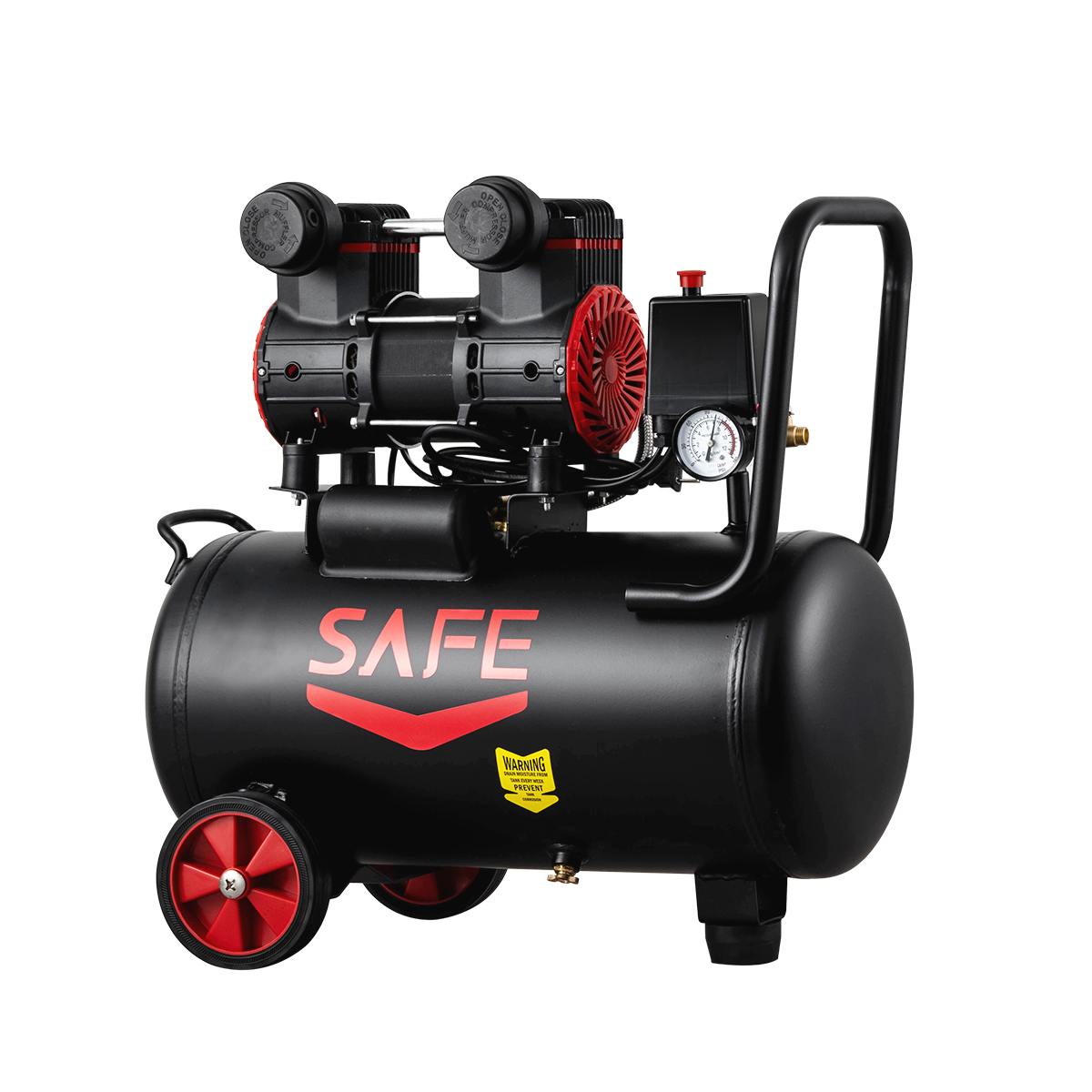 SAFE Low Price Cheap 220V 50Hz Portable Piston Air Compressor 8Bar 24L Oilless Silent Air Compressor Oil Free