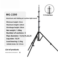 Meeking MG Anti-Folding Series Retractable Stand Profesional untuk Fotografi Luar Ruangan dan Live Streaming, Kaki Ringan yang Dapat Diperpanjang