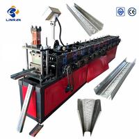 Machine de formage à froid de profilés en acier coloré haute vitesse LINRAN C125 avec nervures et rainures, entièrement automatique, avec dispositif de poinçonnage