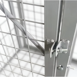 <span class=keywords><strong>Cage</strong></span> de rangement en fil métallique avec cadenas <span class=keywords><strong>Cage</strong></span> en métal enduit de poudre Entrepôt à 2 niveaux Casiers de rangement en treillis pour le vin - Product Image 5