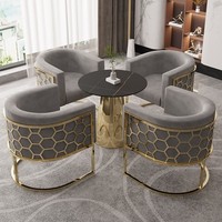 Muebles Modernos Personalizados para Cafetería, Sillón de Terciopelo, Sofá Individual de Lujo para Sala de Estar de Hotel