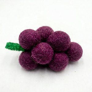 Stitched <b>Wool</b> Felt & Yarn Purple and Green Grapes Interactive Educational Play Toys for Kids - Product Image 5