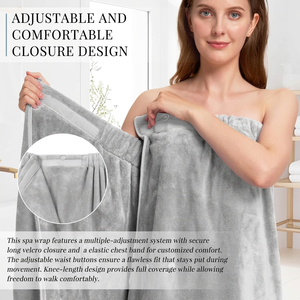 Robe de plage en microfibre blanche hypoallergénique pour femme, tricotée, séchage rapide, couleur unie, ajustement réglable, lavable en machine - Product Image 5