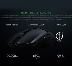 Razer เมาส์ไวเปอร์เซนเซอร์ออปติคอล,เมาส์สำหรับเล่นเกมความเร็วสูง RGB ที่เบาที่สุด20000DPI 8ปุ่มที่ตั้งโปรแกรมได้สำหรับคอมพิวเตอร์