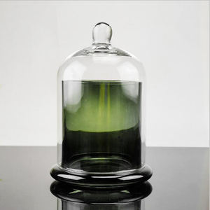 Vente en gros pot <span class=keywords><strong>de</strong></span> Bougie résistant à la chaleur, bocaux <span class=keywords><strong>de</strong></span> Bougie <span class=keywords><strong>de</strong></span> luxe nordique en Borosilicate vert avec dôme - Product Image 5