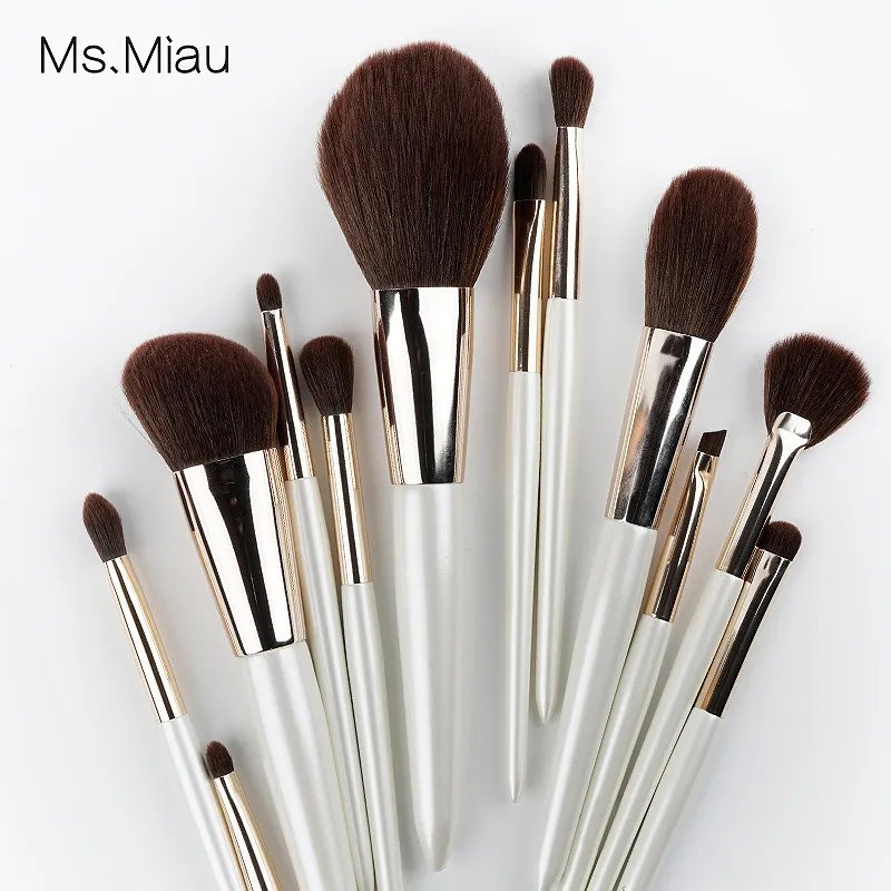 New hot selling private brand customized LOGO bionic fiber hair makeup professional brush set for beauty