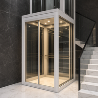 Ascenseur résidentiel panoramique en verre de 320 kg pour villa duplex de 2 à 4 étages, certifié CE ISO