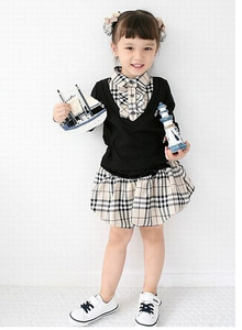 Vente en gros de vêtements pour enfants en deux pièces, uniforme scolaire, robe courte pour filles, en provenance de Chine - Product Image 3