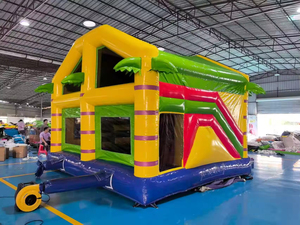 Structure gonflable Hualong Green Crocodile avec deux toboggans et jeux interactifs pour événements festifs - Product Image 6