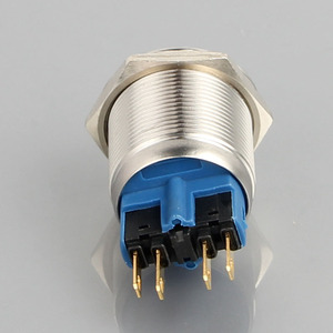 HABOO saklar on off 22mm tahan air, tombol saklar daya IP65 sementara, tombol tekan logam 4pin - Product Image 4