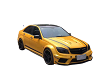 Pour Mercedes Benz W204 C63 version berline coupé modifiée avec des passages de roue de capot de moteur de pare-chocs de corps large de style BS