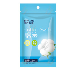 Coton-tiges Hynaut 10 cm x 50 pièces, à tête unique, avec tige en bambou, pour le nettoyage des oreilles et l'application d'iodine - Product Image 1