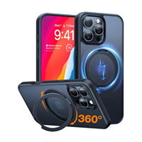 Étui Premium Magnétique Rotatif à 360° avec Support, Antichoc, Protection d'Objectif Métallique, Compatible Charge Sans Fil pour Téléphone 17 Pro