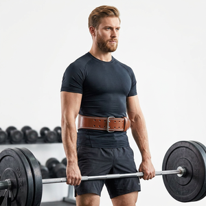 Wholesale Price Fitness Heavy Duty Cowhide Leather Gym <b>Belt</b> Weightlifting <b>Belt</b> Best for Power Lifting & Bodybuilding <b>Exercise</b> - Product Image 1