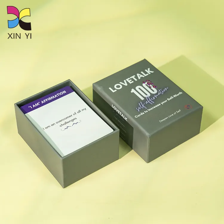 Cassettiera carta da gioco mazzo di carte personalizzato personalizzato stampa carte di affermazione positiva