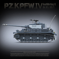 Vente en gros de 985 briques de construction pour enfants, jouets DIY, OEM ODM, modèles classiques de chars allemands Panzer VI, blocs de construction