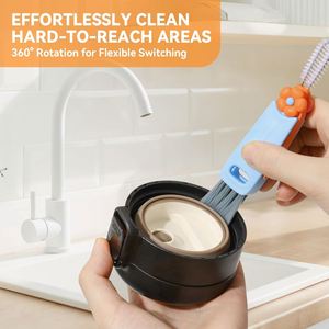 3 in 1 Cup Lid Gap <b>Cleaning</b> <b>Brush</b> Set Multifunctional Baby Bottle Cleaner Kitchen Crevice <b>Cleaning</b> Tool Multi-Color - Product Image 2