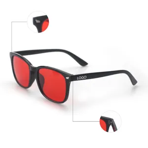 2024 Sunray 8082 New Orange Red Lens Computer Eyewear Gaming Optical Frames Anti Blue Light Blocking Mens Women Glasses