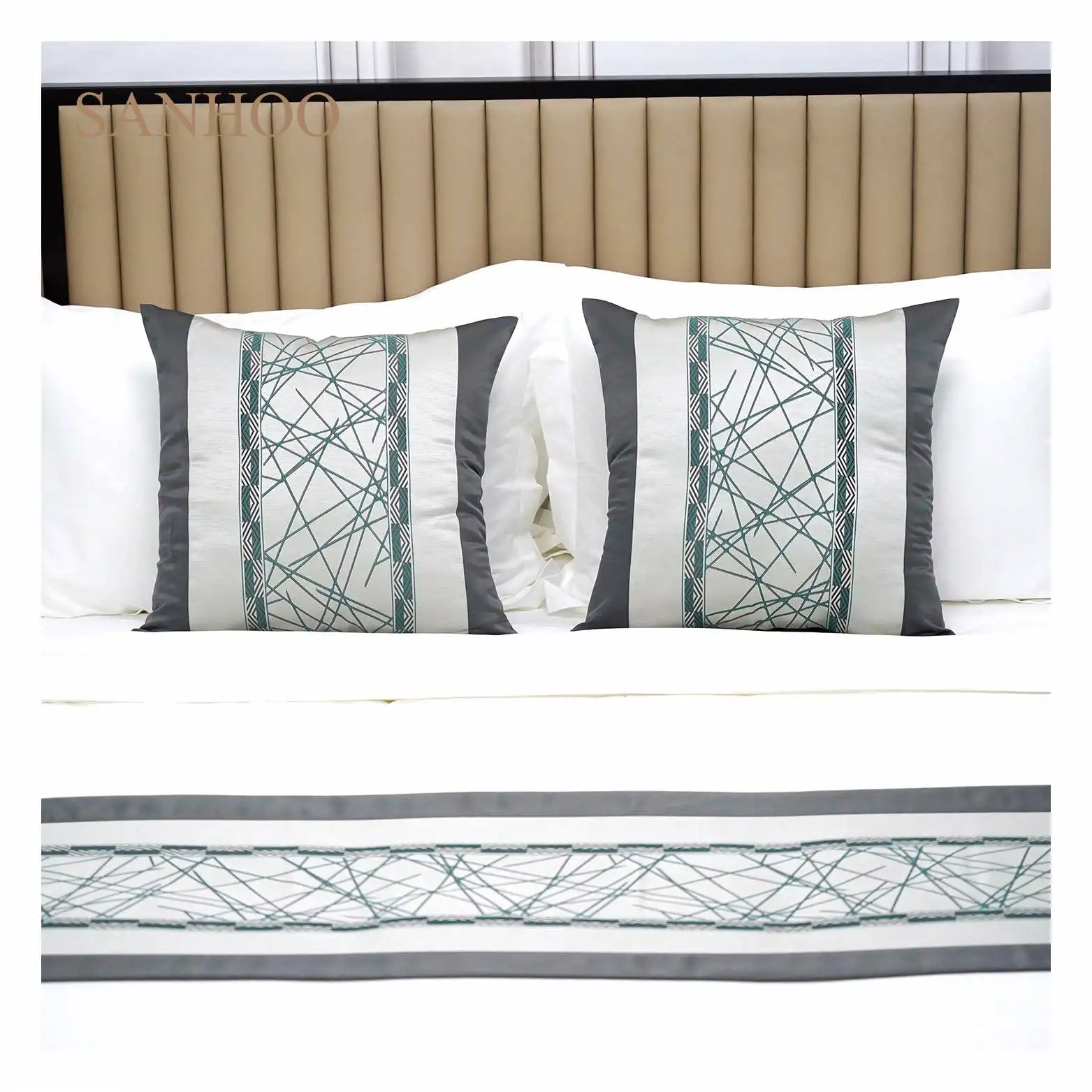 SANHOO ชุดผ้าปูที่นอนขนาดคิงไซส์200,สำหรับโรงแรมห้าดาวผ้าปูเตียงผ้าฝ้ายสไตล์แคนาดา
