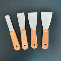 YUSHAN Spatule à mastic rigide pour murs, nouveau style, outils de nettoyage de sols et de construction, acier au carbone, manche ergonomique en bois, argenté