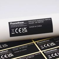 Vente directe d'usine étiquette d'autocollant PET d'argent de feuille d'aluminium adhésive imprimée par coutume pour l'emballage de produit électronique