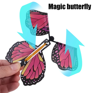 Marque-page jouet papillon volant à remonter - Propulsé par élastique, accessoire magique, cadeau surprise pour mariage, <span class=keywords><strong>anniversaire</strong></span>, fête - Product Image 5