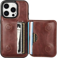 Étui portefeuille en cuir premium pour iPhone 16 avec support durable, couvercle magnétique et porte-cartes – Étui professionnel pour téléphone portable