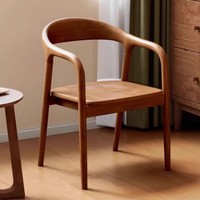 Chaise de salle à manger en bois massif de style ethnique nordique avec dossier et accoudoirs pour l'ameublement de la maison