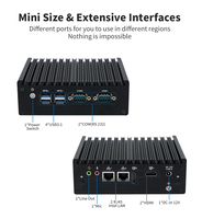 Mini Pc sans ventilateur Intel Celeron N5095 Quad Core Win Linux 2HD 4USB3.1 2RJ45 Lans DC 12V Mini Box Pc pour atelier MES