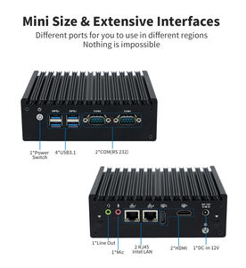 <span class=keywords><strong>Intel</strong></span> <span class=keywords><strong>Celeron</strong></span> N5095 четырехъядерный Win Linux Безвентиляторный мини-ПК 2HD 4usb3. 1 2RJ45 Ланс DC 12 В мини-бокс ПК для MES Workshop - Product Image 2