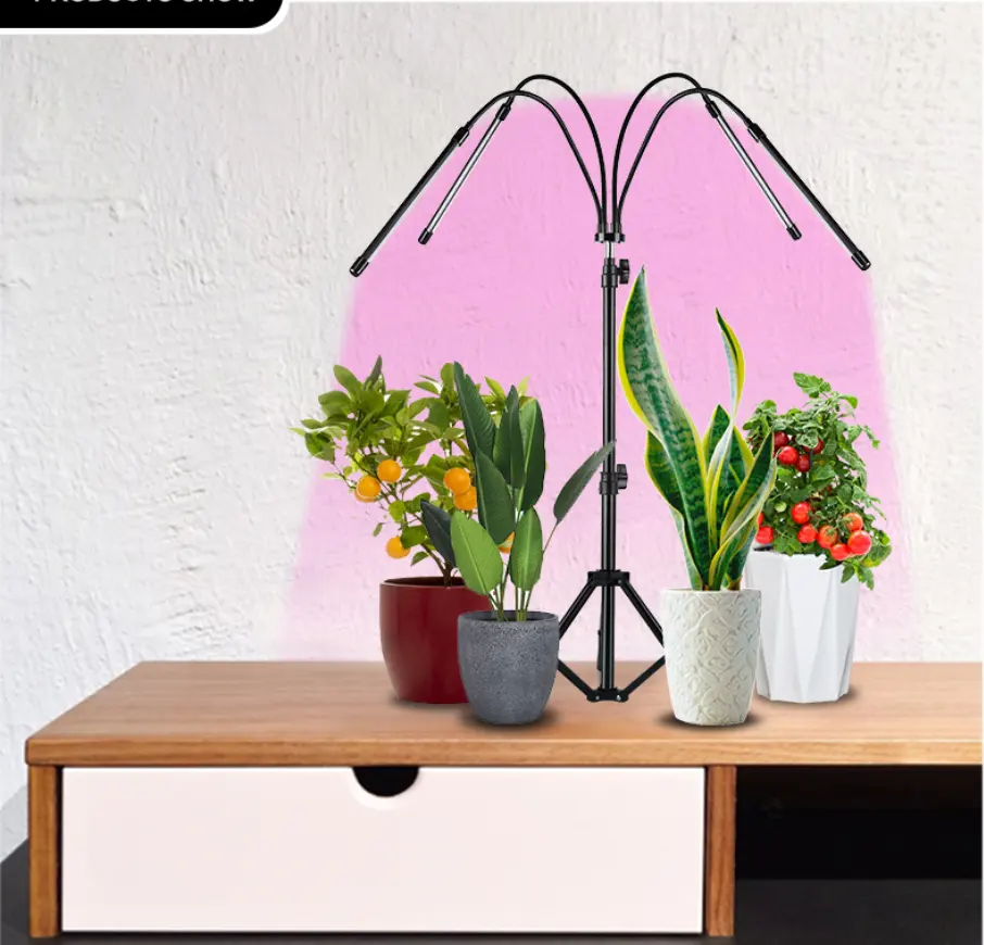 屋内植物用グローライト、三脚スタンド付きの調整可能な植物LEDフロアグローランプ