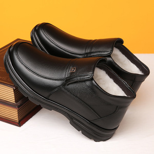 Botas de Invierno para Hombre de Cuero Genuino, con Punta Redonda, Forro de Felpa, Suela de Goma Antideslizante, Cálidas para la Nieve - Product Image 3