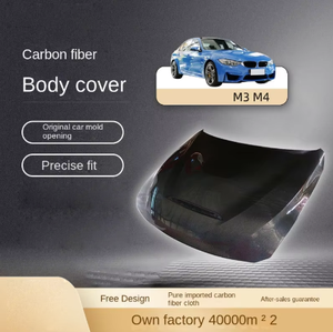 ฝาครอบตัวถังคาร์บอนไฟเบอร์แบบเต็มตัวพร้อมผิวสีดำมันวาวรุ่น<span class=keywords><strong>เปิด</strong></span>แม่พิมพ์สำหรับรถยนต์ F80 BMW M3 F82 M4 F83 - Product Image 2