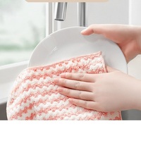 Paño de Limpieza de Microfibra con Rayas Onduladas Coloridas, Paño Suave para Lavar Platos, Paño para Limpiar la Cocina, Artículos de Limpieza para el Hogar