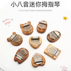 Piano à pouces à huit tons, piano à pouces en bois massif, instrument <span class=keywords><strong>Kalimba</strong></span> portable, piano à doigts pour débutants, spécial transfrontalier - Product Image 2