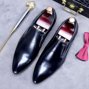 Top-Grain <b>Leather</b> Men's Shoes Men's Business Formal British-Style Pointed-Toe <b>Leather</b> Shoes Slip-On Genuine <b>Leather</b> <b>Sneakers</b> - Product Image 6