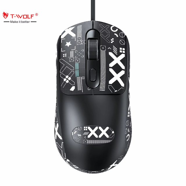 T-WOLF G580 Wired Optical Mouse Hot Sale USB 4D Silent Mouse for Business Office Portable for Desktop & Notebook Computer