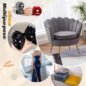 Multi Purpose Yellow Elastic Velvet Fabric Soft Plush Stretch For Furniture Soft Pack <b>Sofa</b> <b>Cover</b> - Product Image 6
