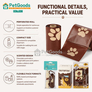 Sacs à déjections pour animaux de compagnie en gros, rouleaux de PE recyclé pour promenades canines, couleurs et options d'emballage variées, personnalisation de la marque, MOQ 200 pièces - Product Image 4