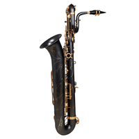High Quality SLADE Baritone Saxophone Eb Key Brass Body Shell Button Hand-carved Black Bass Sax with Bag Set