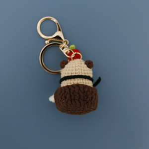 Macrame Crochet Keychain Capybara Doll Key Chain Charm Bag Accessories Animal <b>Keyring</b> Handmade Cartoon Crochet Capybara Keychain - Product Image 3