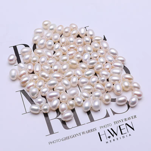 H.WEN Perle di Riso Naturali d'Acqua Dolce 2-5A, 5-11mm, Tre Colori, Completamente Forate, Adatte per Creazione di Gioielli Fai-da-Te. - Product Image 1